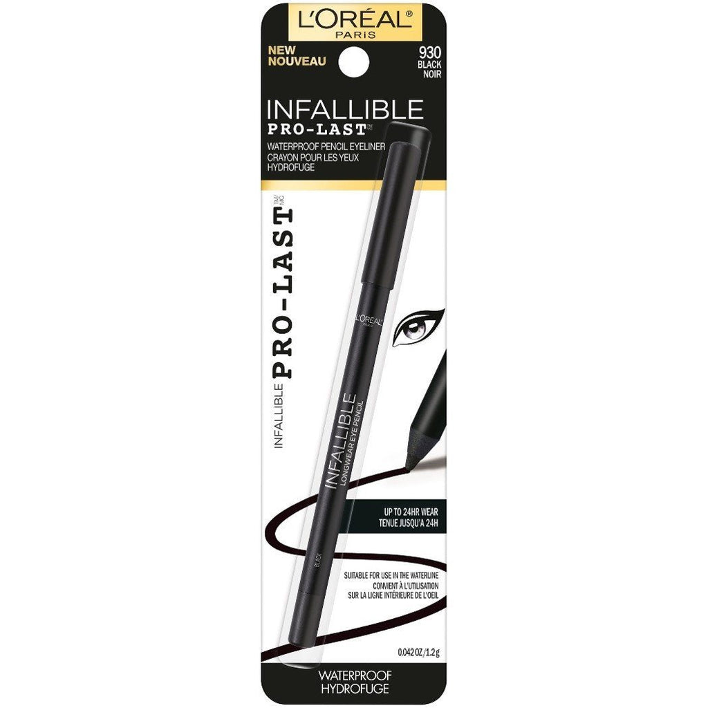 Buy now L'Oreal Paris Makeup Infallible Pro-Last Pencil Eyeliner, Waterproof and Smudge-Resistant, Glides on Easily to Create any Look, Black, 0.042 oz., 1 Count at indiglob india