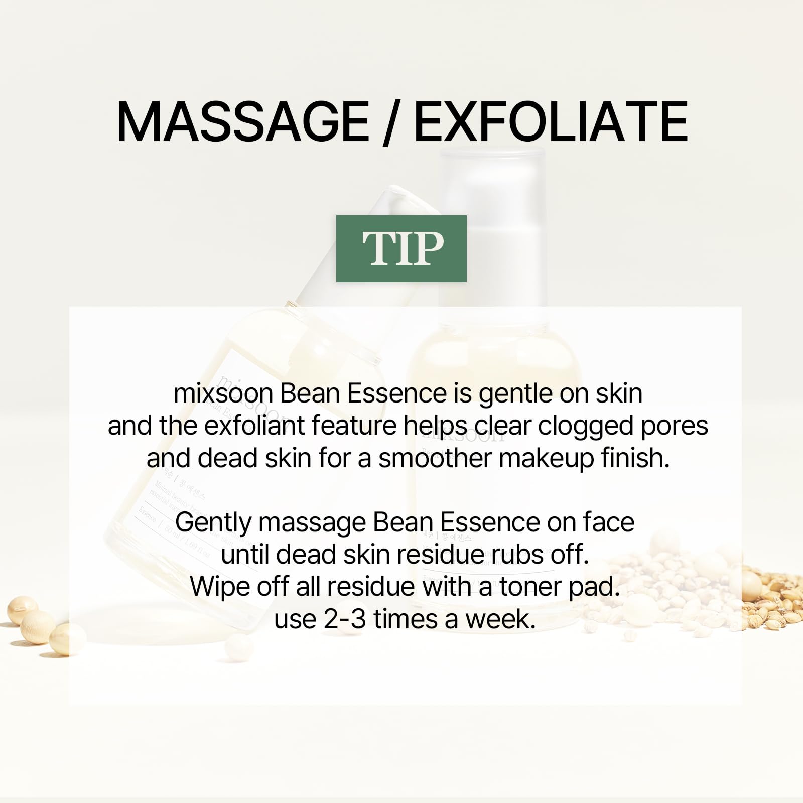 Bean Essence - Gentle Liquid Exfoliant for Glass Skin & Pore Care, 0.68floz | 2-in-1 Gentle Liquid Exfoliant & Hydrating Serum for Glass Skin & Pore Care, Korean Skincare, 20ml