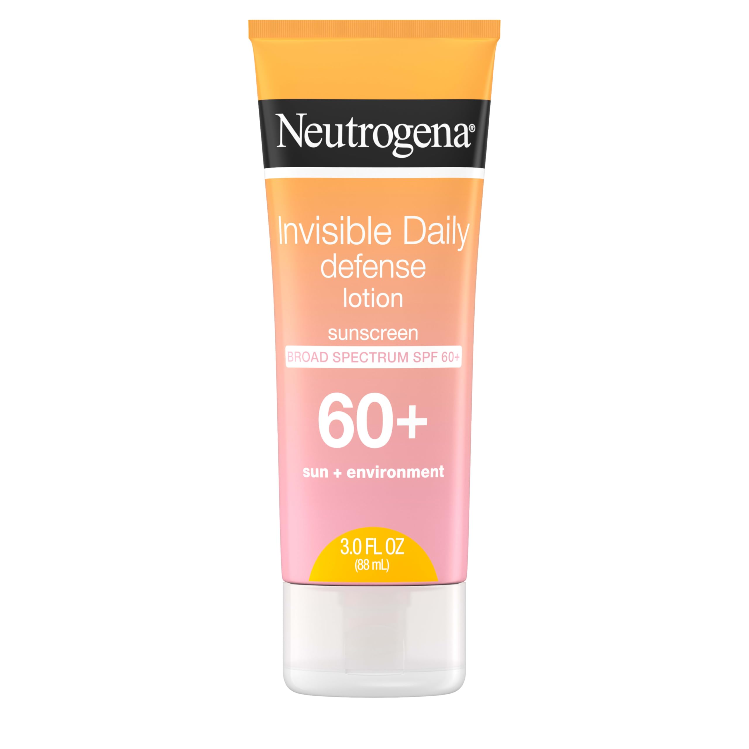 Buy now Neutrogena Invisible Daily Defense Sunscreen Lotion, Broad Spectrum SPF 60+, Oxybenzone-Free & Water-Resistant, Sun & Environmental Aggressor Protection, Antioxidant Complex, 3.0 fl. oz at indiglob india