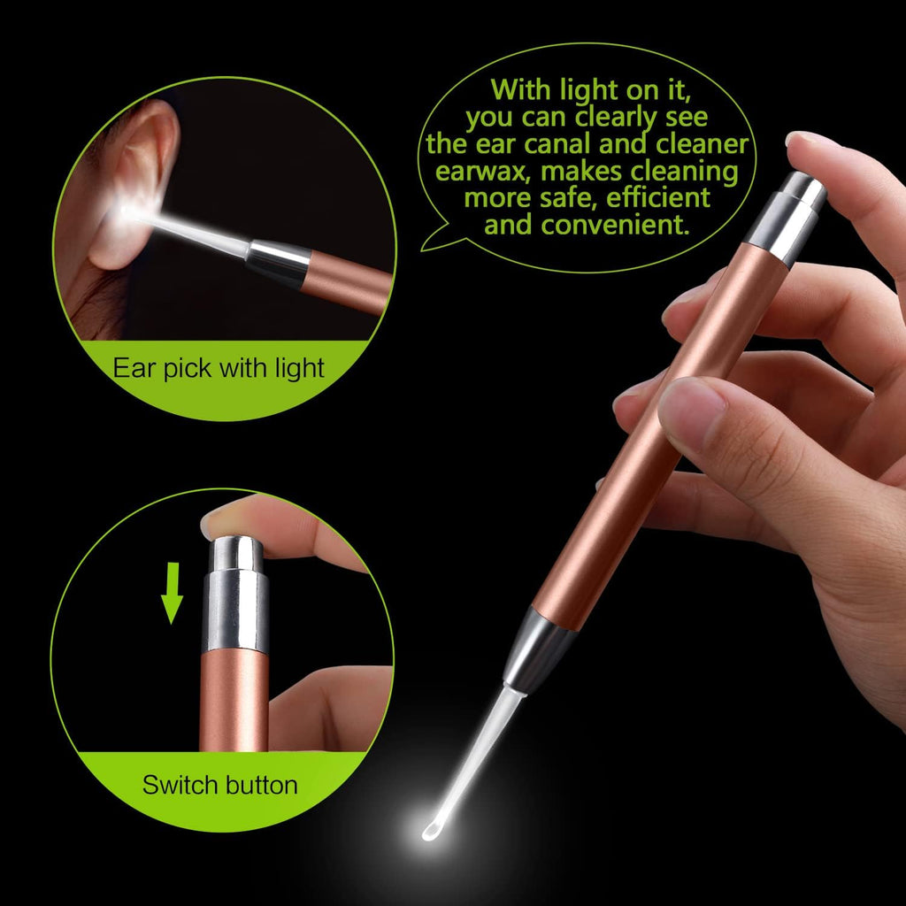 Why Indiglob is the #1 Store for 4 Pack Ear Pick with Light, Ear Cleaner Ear Wax Removal Tool Kit for Kids and Adults, Ear Picks Digger & Tweezers & Spiral Spring Ear Spoon Set with Storage Box (Rose Gold)