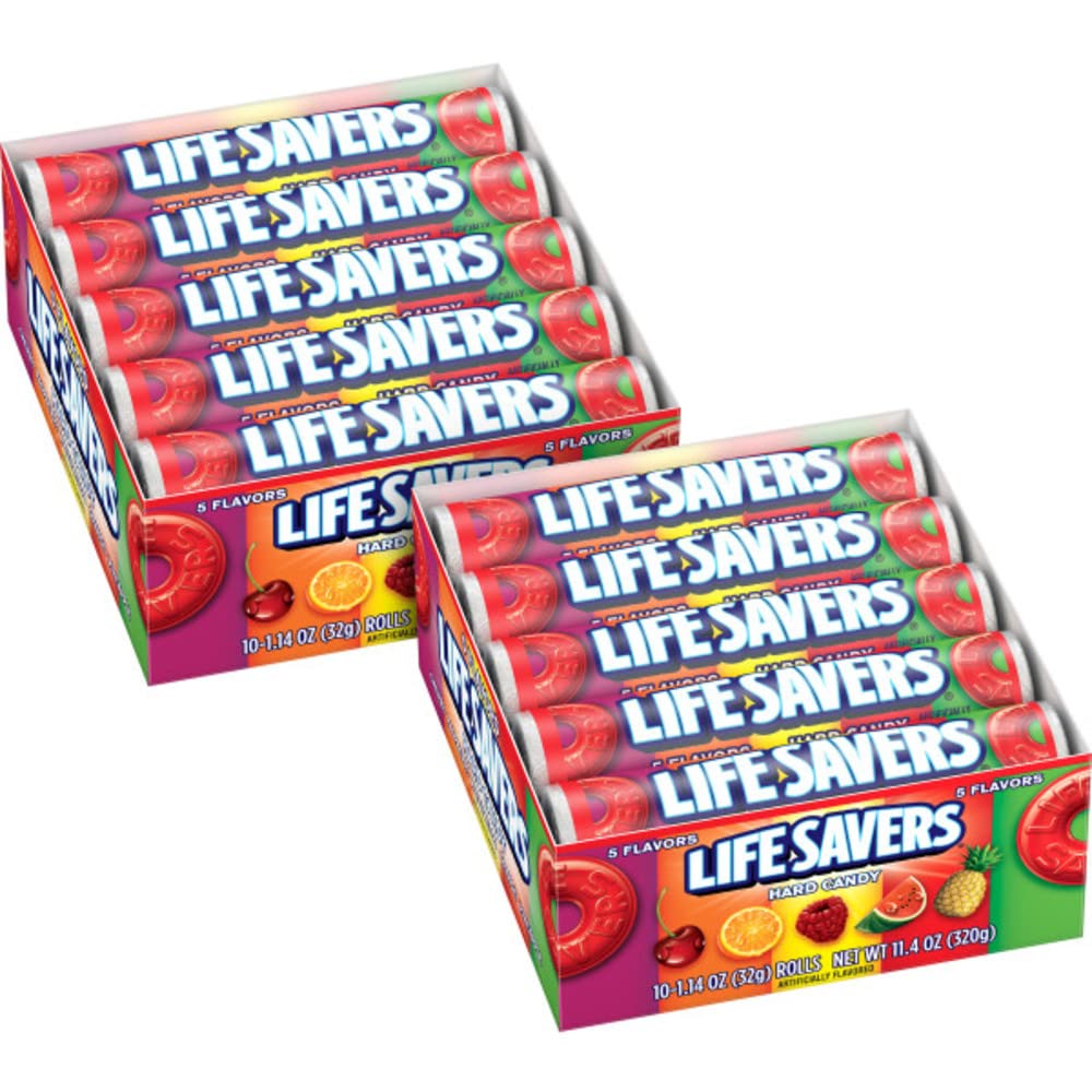 Buy now LIFE SAVERS Mints Wint-O-Green Hard Candy Bulk Mints, Hard Candies, Individually Wrapped Single Rolls, .84 Ounce, 20 Count Box 5 Flavors at indiglob india