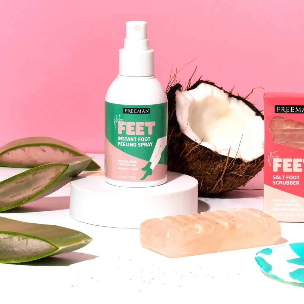 Buy now Freeman Flirty Feet Instant Foot Peeling Spray, Exfoliating Foot Mask For Summer, Moisturizing & Smooth Dry, Cracked Heels, Remove Dead Skin Quickly, Cruelty-Free & Vegan, 4 fl.oz./ 118 ml Bottle at indiglob india
