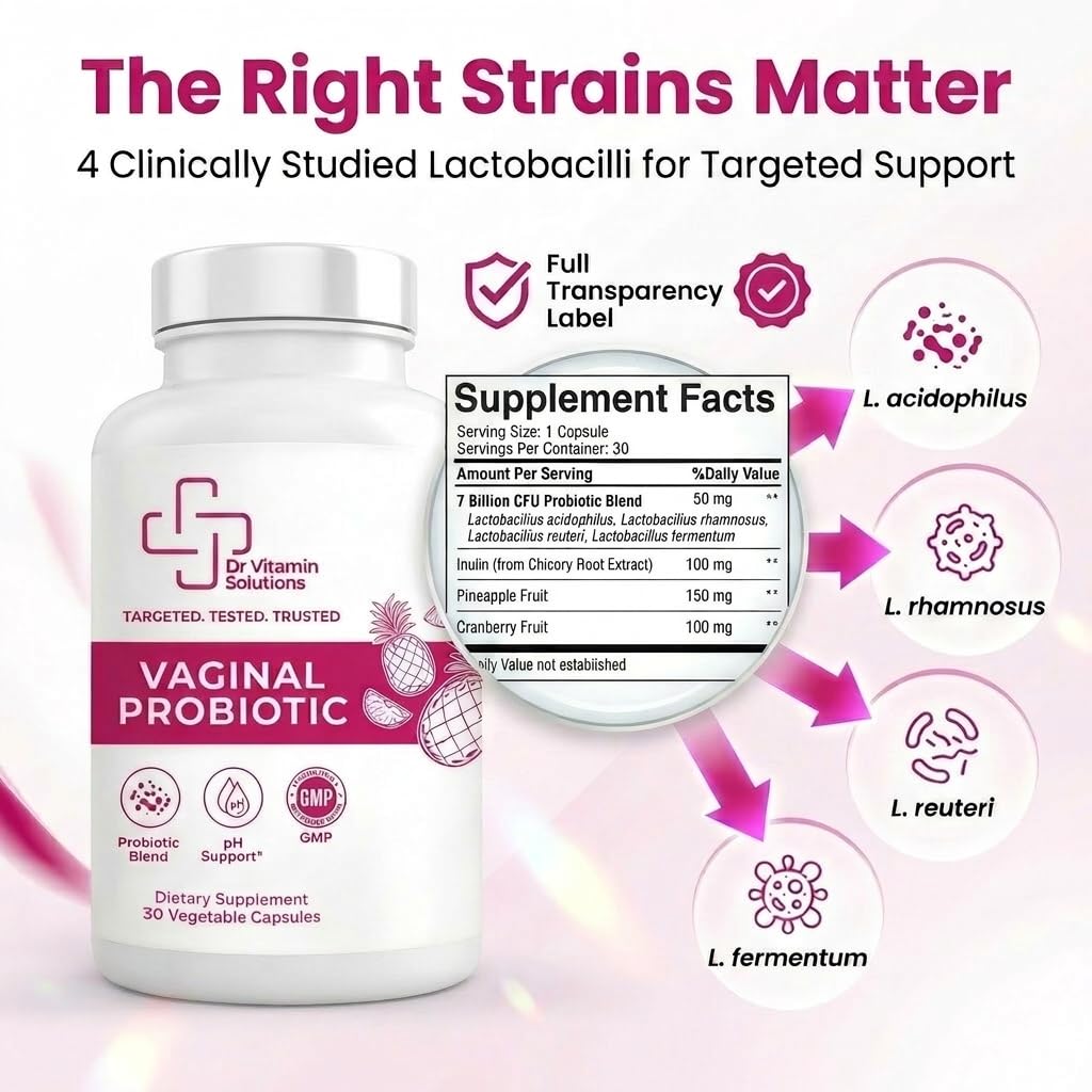 Vaginal Probiotics for Women pH Balance, Odor, Flora, 7 Billion CFU
