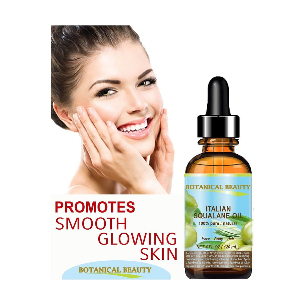 Buy now Botanical Beauty SQUALANE Italian Olive. 100% Pure/Natural/Undiluted Oil. 2 fl.oz- 60ml. 100% Ultra-Pure Moisturizer for Face, Body & Hair. Reliable 24/7 skincare protection at indiglob india