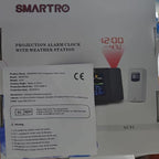 Buy now SMARTRO SC91 Projection Alarm Clock for Bedrooms with Weather Station, Wireless Indoor Outdoor Thermometer, Temperature Humidity Monitor Gauge Hygrometer at indiglob india