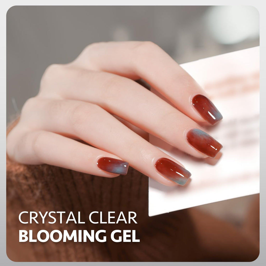 GAOY 2 Pcs Blooming Gel, 16ml Clear Blooming Gel Nail Polish, Spreading Effects Soak Off UV Light Cure for Nail Art DIY