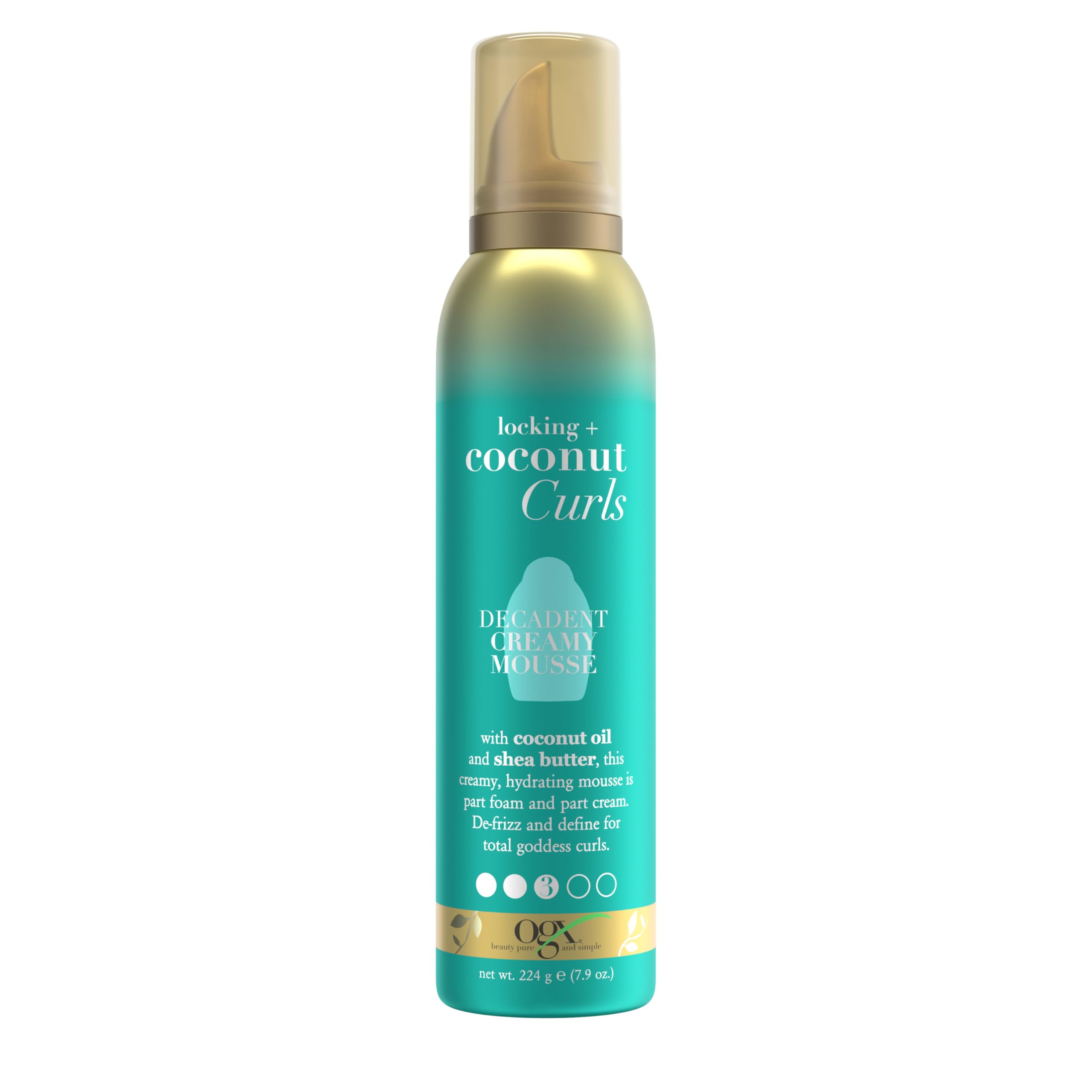 OGX Locking + Coconut Curls Decadent Creamy Mousse, 7.9 Ounce