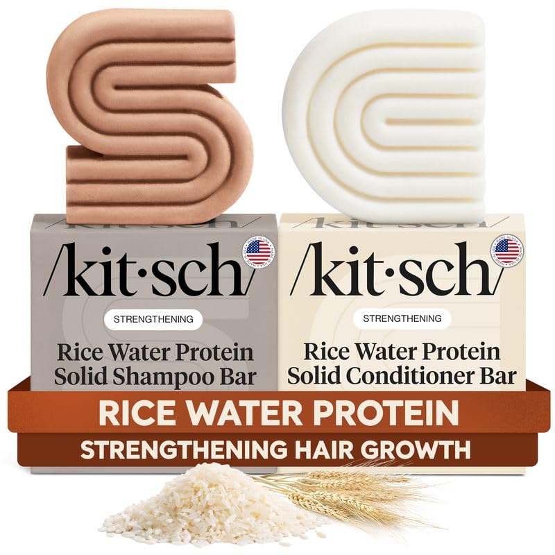 Buy now Kitsch Rice Water Protein Solid Shampoo and Conditioner Set for Hair Growth â€“ Strengthening Hair Care Duo w/Rice Protein & Vitamins for Damage Repair â€“ Paraben, Sulfate & Silicone Free, Made in USA at indiglob india