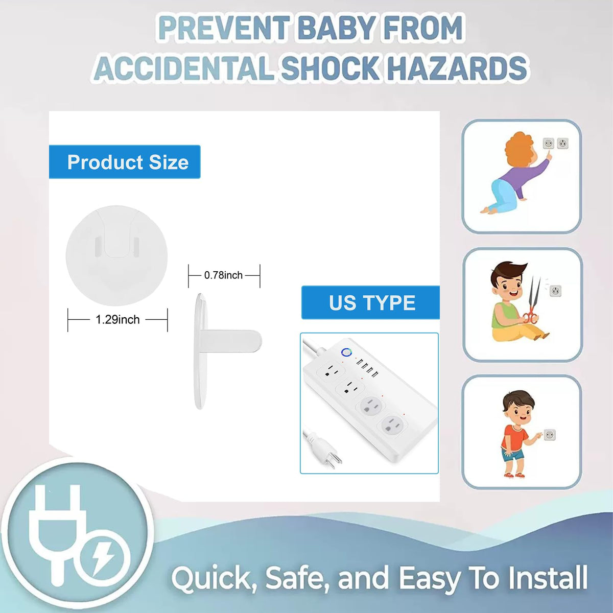 Clear Outlet Covers Baby Proofing Plug Covers (24 Pack)