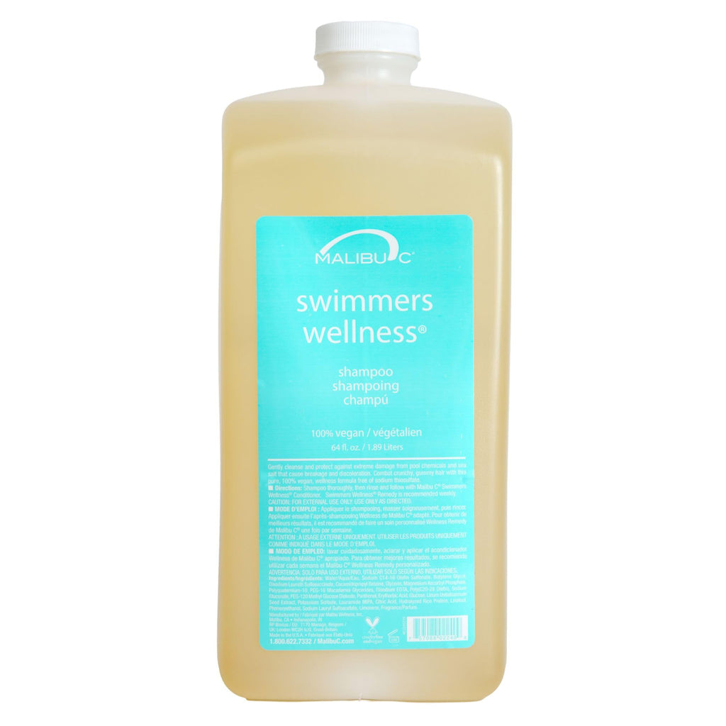 Malibu C Swimmers Wellness Clarifying Shampoo for Chlorine & Hair Build Up - Adults & Kids Swim Shampoo to Help Protect Against Pool Element Damage, Retain Moisture, Restore Shine & Texture (9 oz)