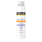 Neutrogena Clear Body Sunscreen Spray SPF 50, 5 oz | Broad Spectrum UVA/UVB Sun Protection, Water-Resistant, Non-Comedogenic, Lightweight Body Sunscreen, Vitamin E & Niacinamide