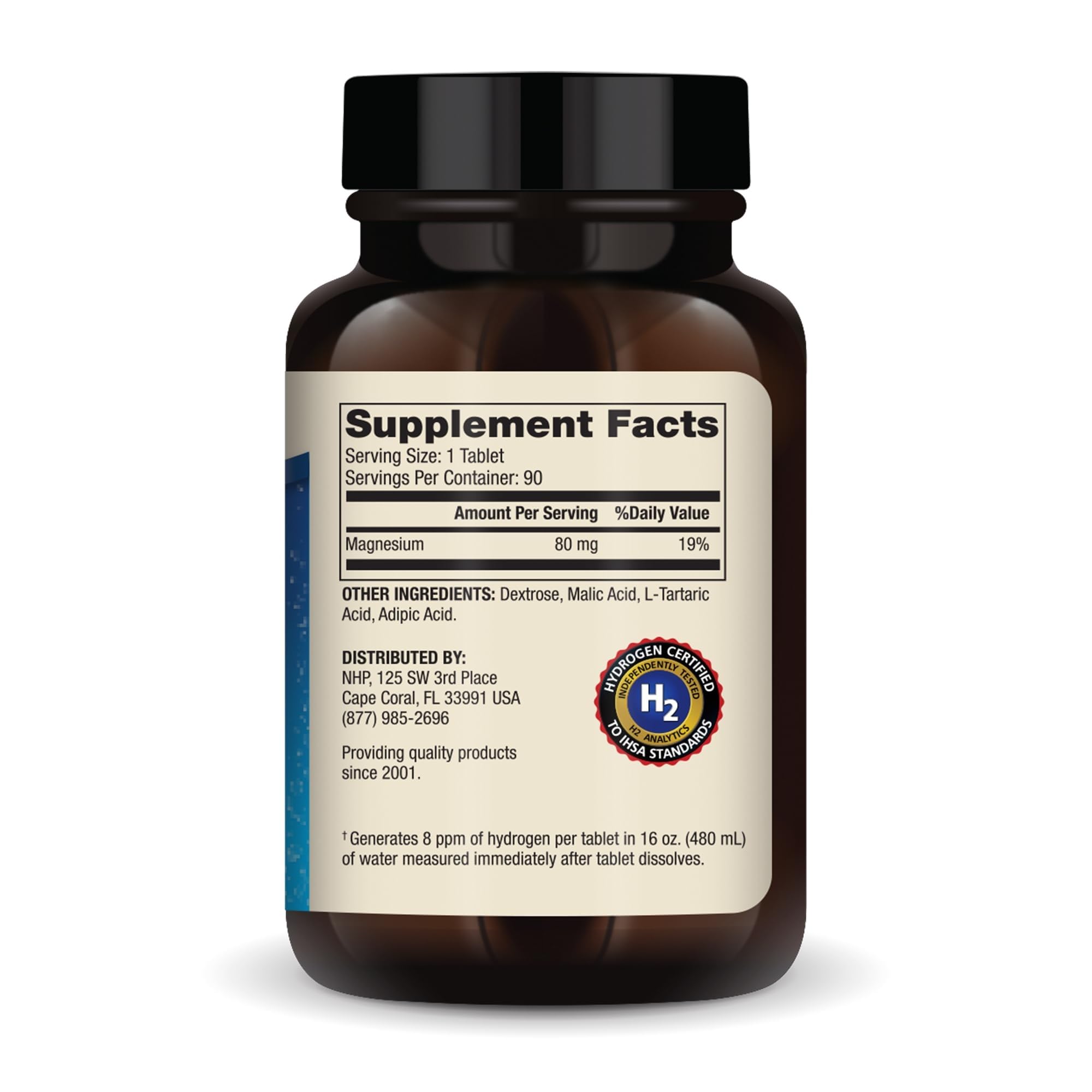 Dr. Mercola H2 Molecular Hydrogen, 8 ppm, 90 Tablets (90 Servings) | Supports Cellular Energy, Brain Health, and Healthy Aging with Elemental Magnesium, Non-GMO, Gluten-Free, and Soy-Free