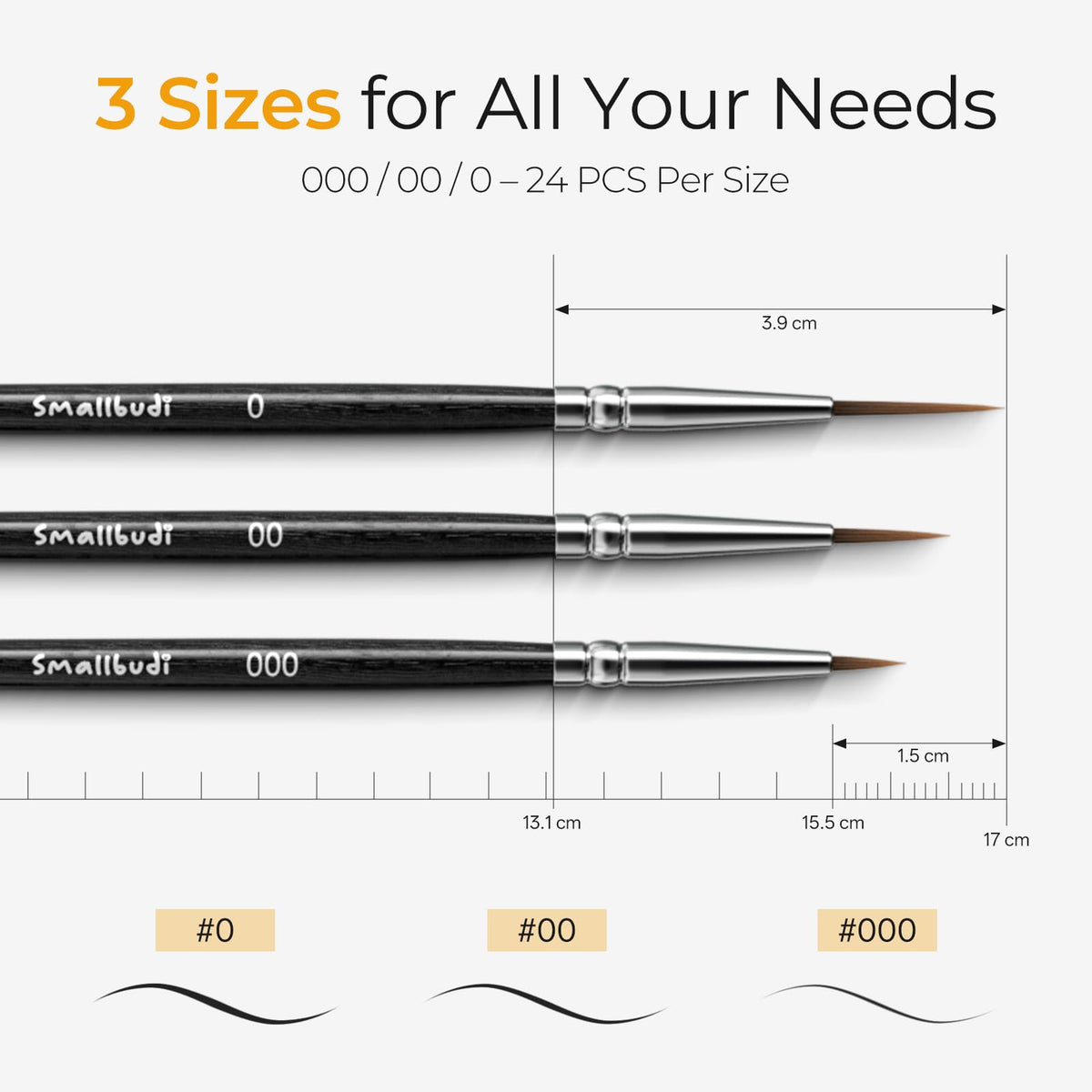 Smallbudi 72 PCS Tiny Detail Paint Brushes, Fine Tip Paint Brush Set 3 Size