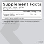 Sports Research® Berberine 1000mg, 60 Veggie Capsules | Herbal Ayurvedic Metabolic Health Support | Vegan Certified, Gluten-Free, Non-GMO - 30 Servings