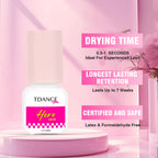 TDANCE Eyelash Extension Glue /0.5-1 Sec Dry/Retention – 7 Weeks/Lash Extension Glue for Professional Use Only (0.17 fl. oz / 5ml)
