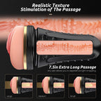 Male Masturbator, Kingdemer Sex Toys Realistic Pocket Pussy Vagina Textured with 7.5in Depth Lifelike Soft and Flesh Texture, Penis Training Masturbators Light Sex Machine Toy for Men