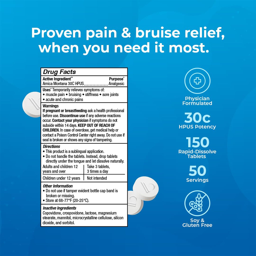VitaMedica Arnica Montana 30C Rapid Dissolve Tablets, 150 Ct