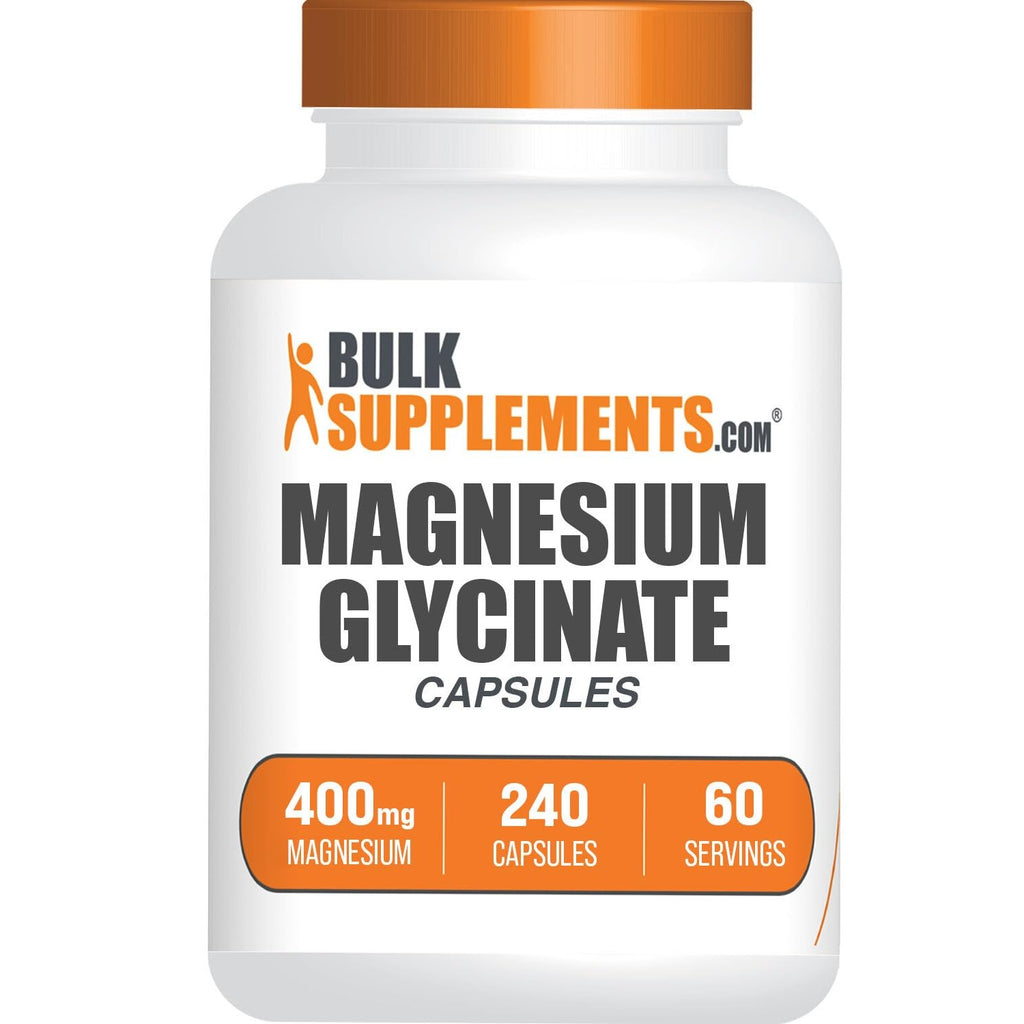 BulkSupplements.com Magnesium Glycinate Capsules - Magnesium Supplement, Highly Absorbed Form - Gluten Free, 4 Capsules per Serving (400mg), 240 Count (Pack of 1)