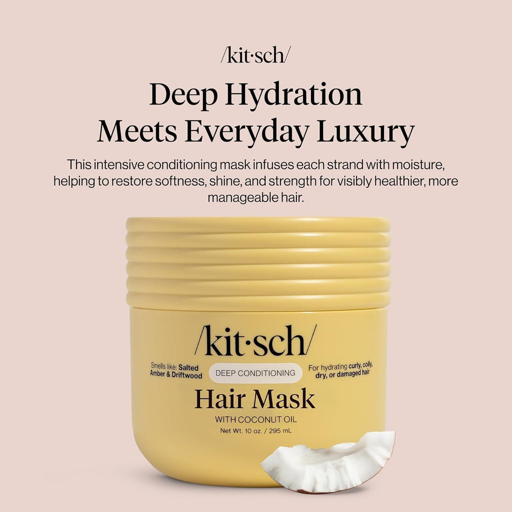 Buy now Kitsch Deep Conditioning Hair Mask â€“ Moisturizing Hair Mask for Damaged Hair with Coconut Oil â€“ Hydrating, Strengthening & Frizz-Reducing Hair Care Treatment for Curly, Coily & All Hair Types - 10 oz at indiglob india