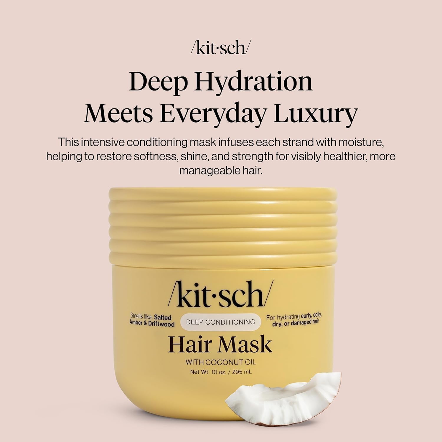 Buy now Kitsch Deep Conditioning Hair Mask â€“ Moisturizing Hair Mask for Damaged Hair with Coconut Oil â€“ Hydrating, Strengthening & Frizz-Reducing Hair Care Treatment for Curly, Coily & All Hair Types - 10 oz at indiglob india