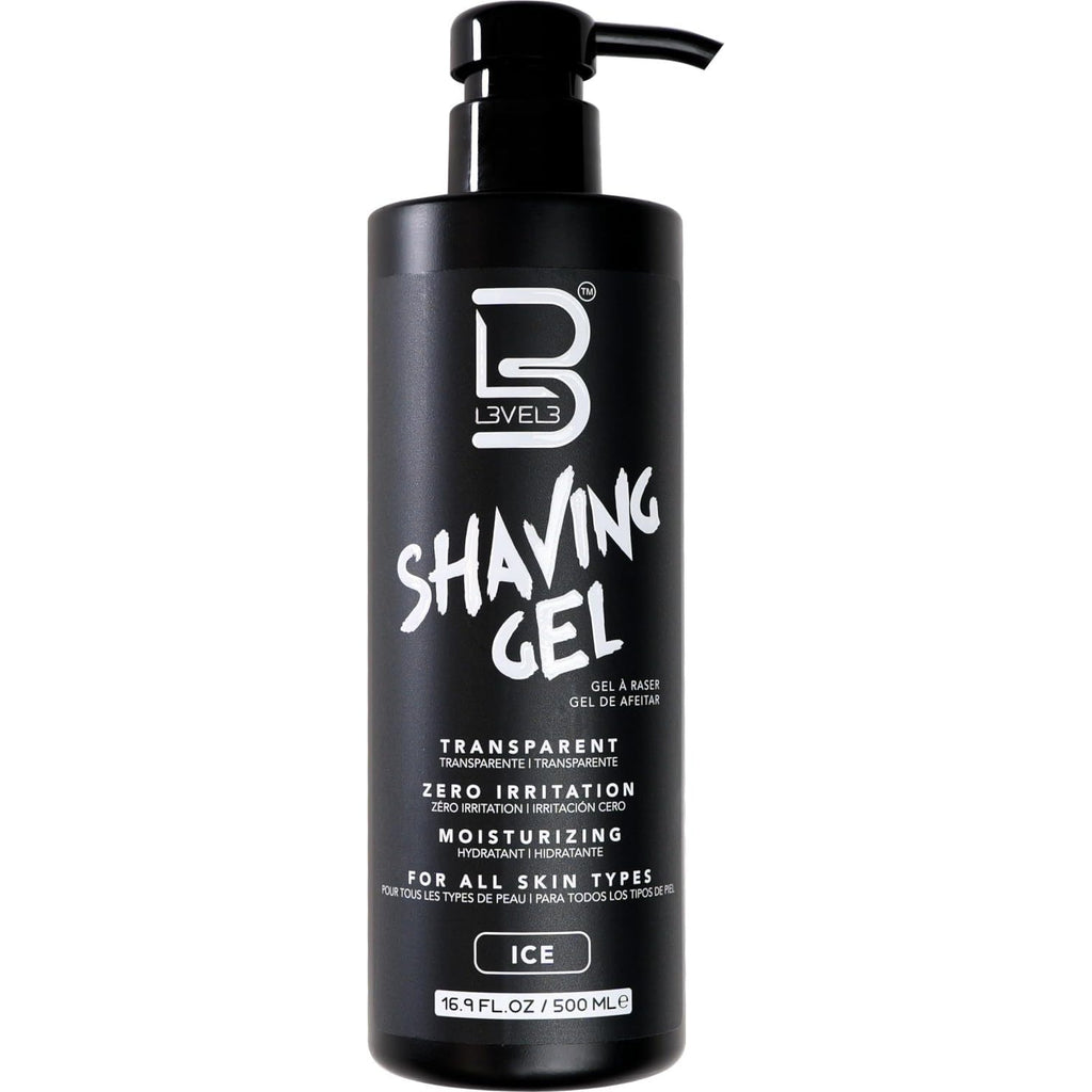 L3 Level 3 Clear Shaving Gel for Men, Non-Foaming, Aqua, 16.9 fl oz | Shave gel for straight razors, moisturizing formula, refreshing scent, no hot towel required, barber or home use
