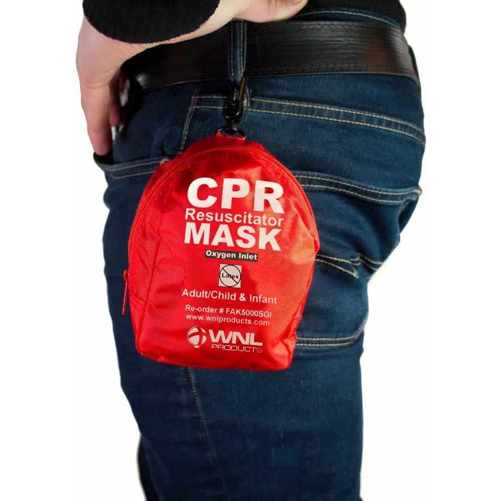 Buy now WNL Products CPR Rescue Mask, Adult/Child & Infant Pocket Resuscitator, Soft Case Kit with Belt Clip at indiglob india