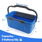 PIMEKOY Window Cleaning Kit with Bucket, Squeegee and Scrubber for Outdoor