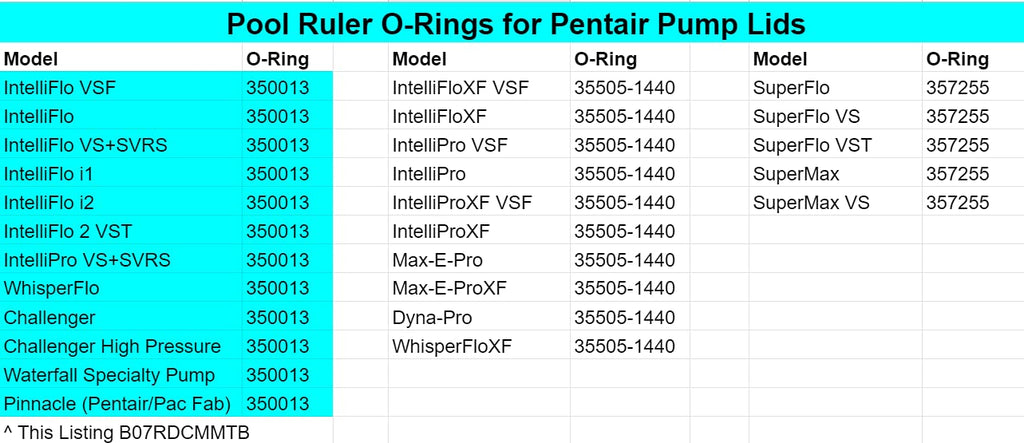 Pool Ruler 350013 Replacement Pump Lid O-Ring 2 Pack + Lubricant, Compatible with Select Pentair IntelliFlo and WhisperFlo Pumps