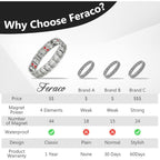 Buy now Feraco Mens Magnetic Bracelet Titanium Steel Magnetic Bracelet with Double Row 4 Elements Magnets (Silver) at indiglob india