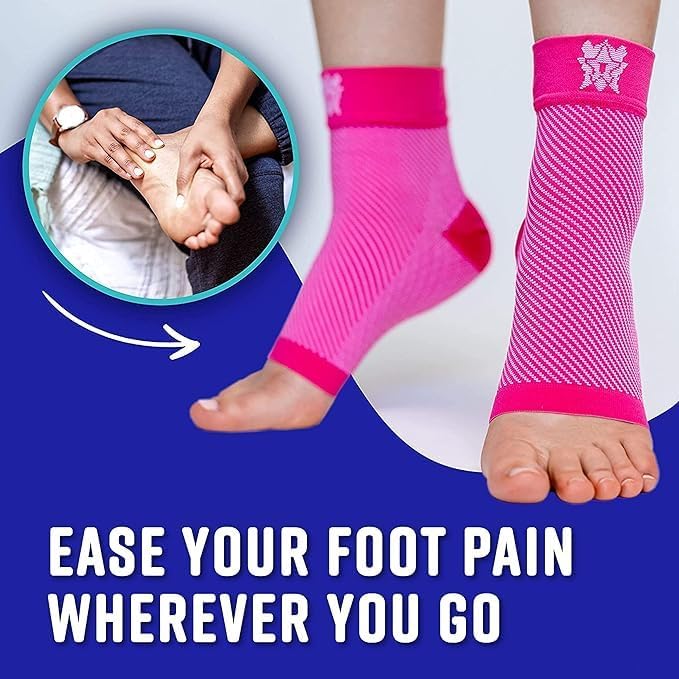 Buy now Bitly Plantar Fasciitis Compression Socks for Women & Men - Best Ankle Compression Sleeve, Nano Brace for Everyday Use - Provides Arch Support & Heel Pain Relief (Black, Medium) at indiglob india