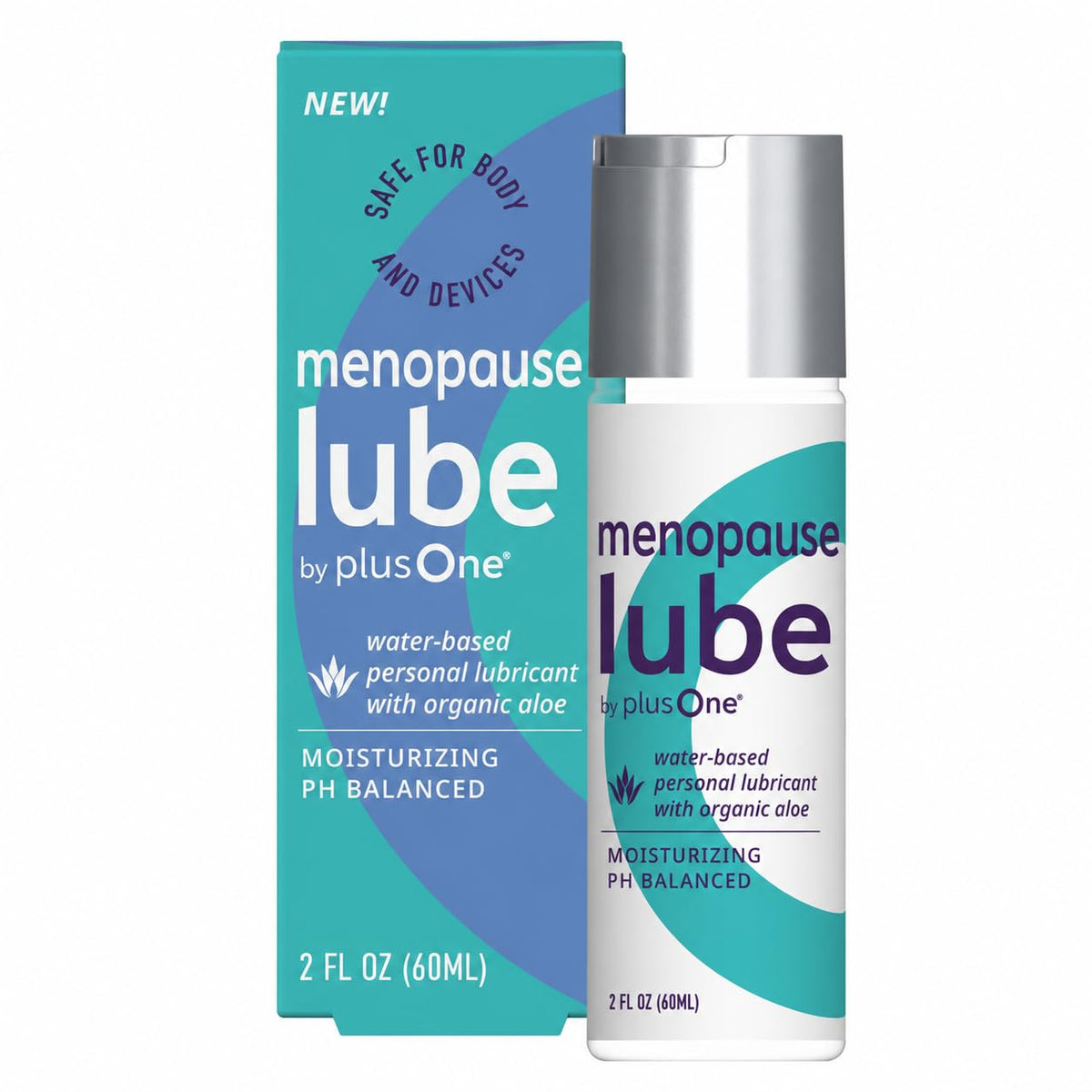 plusOne Menopause Lube – Water-Based Lubricant with Organic Aloe, 2 fl oz