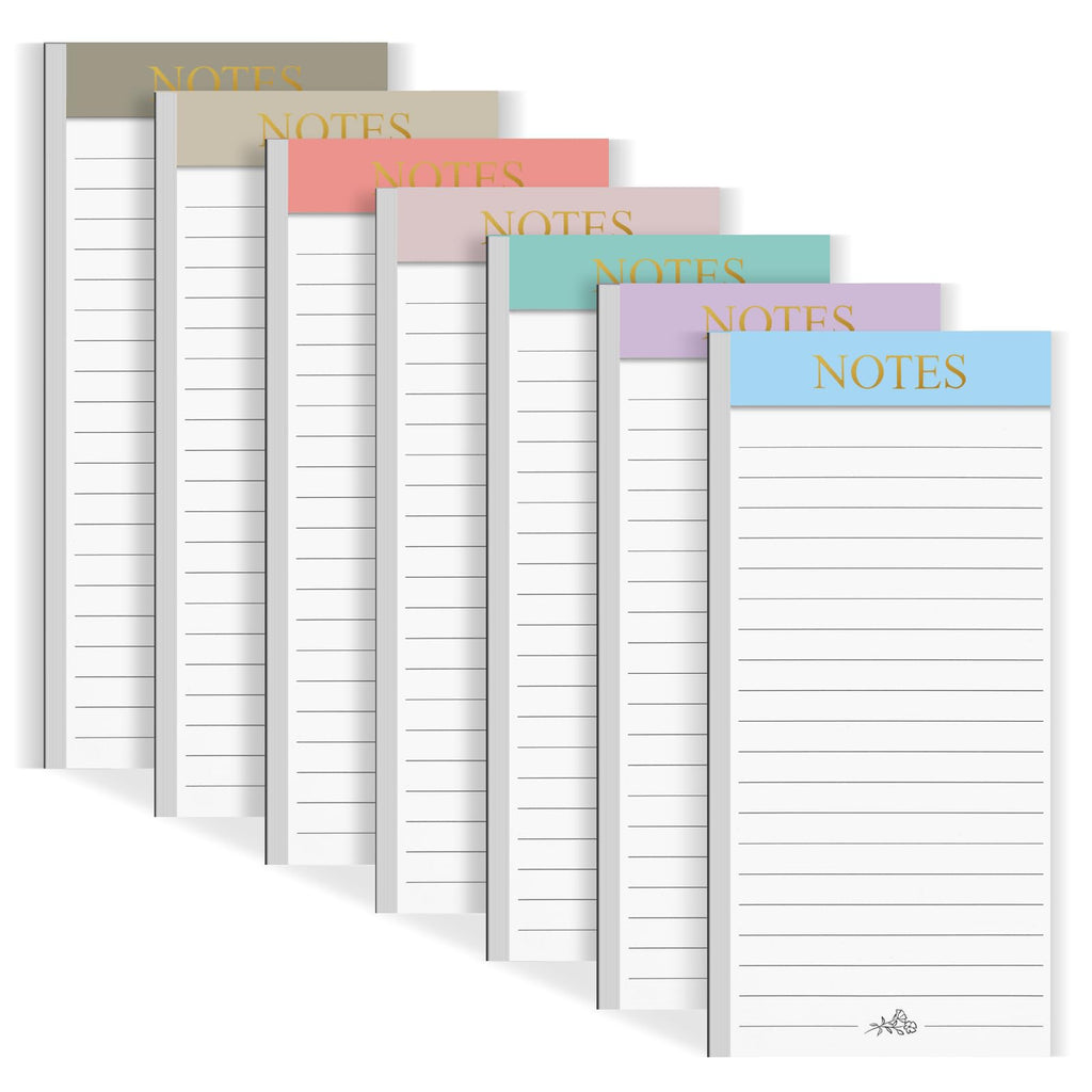 Utron 7 Pack Magnetic Notepads for Refrigerator, Morandi Color Magnetic Grocery List Pad for Fridge, Full Magnet Back Shopping Lists, 30 Sheets Per Note Pads
