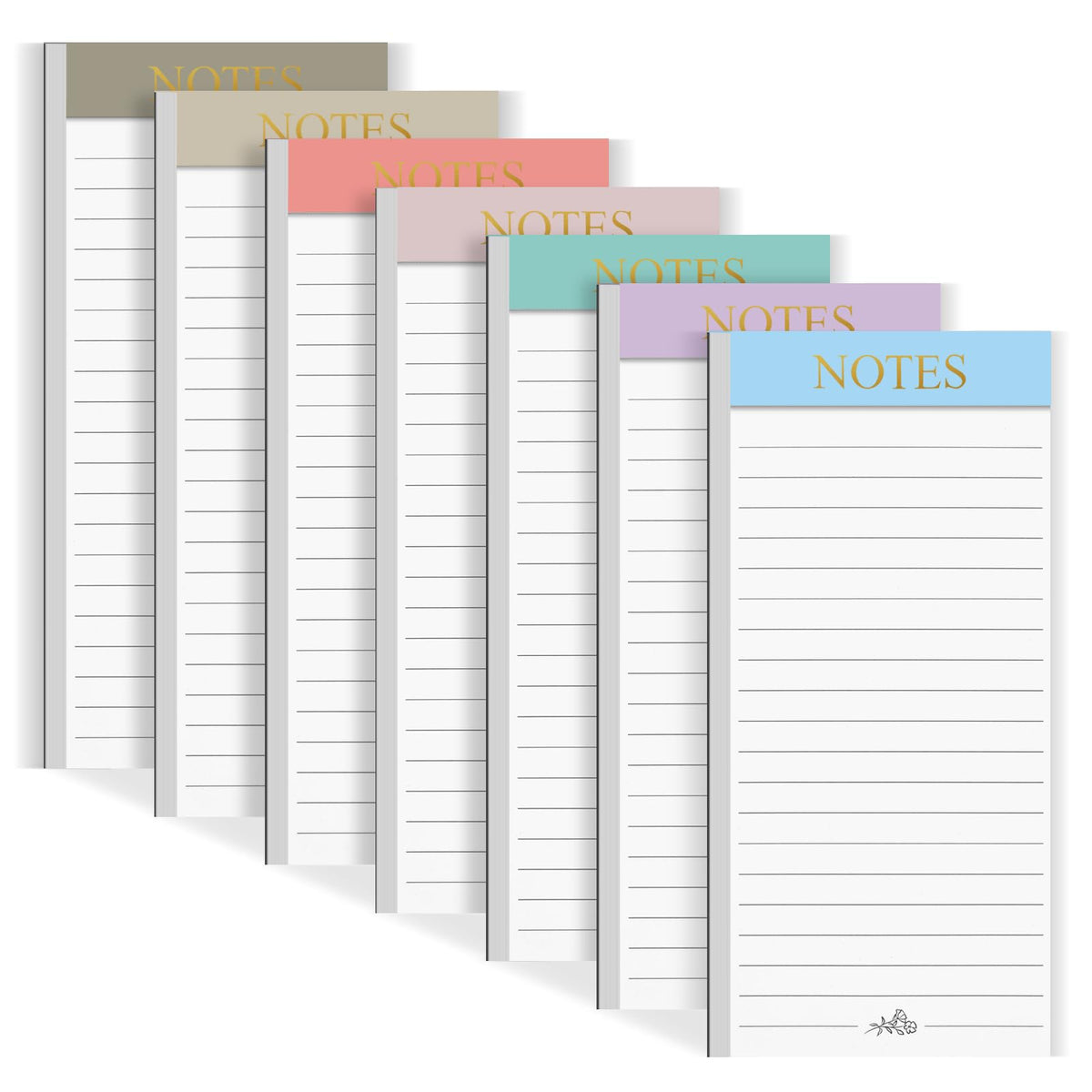 Utron 7 Pack Magnetic Notepads for Refrigerator, Morandi Color Magnetic Grocery List Pad for Fridge, Full Magnet Back Shopping Lists, 30 Sheets Per Note Pads
