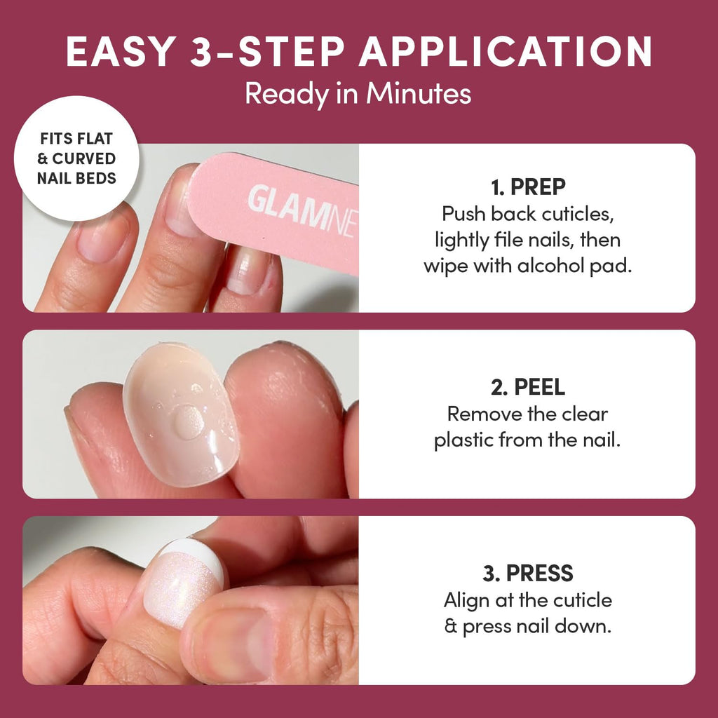 Glamnetic Press On Nails- Quick Press No Glue Mani Extra Short Oval 30pc
