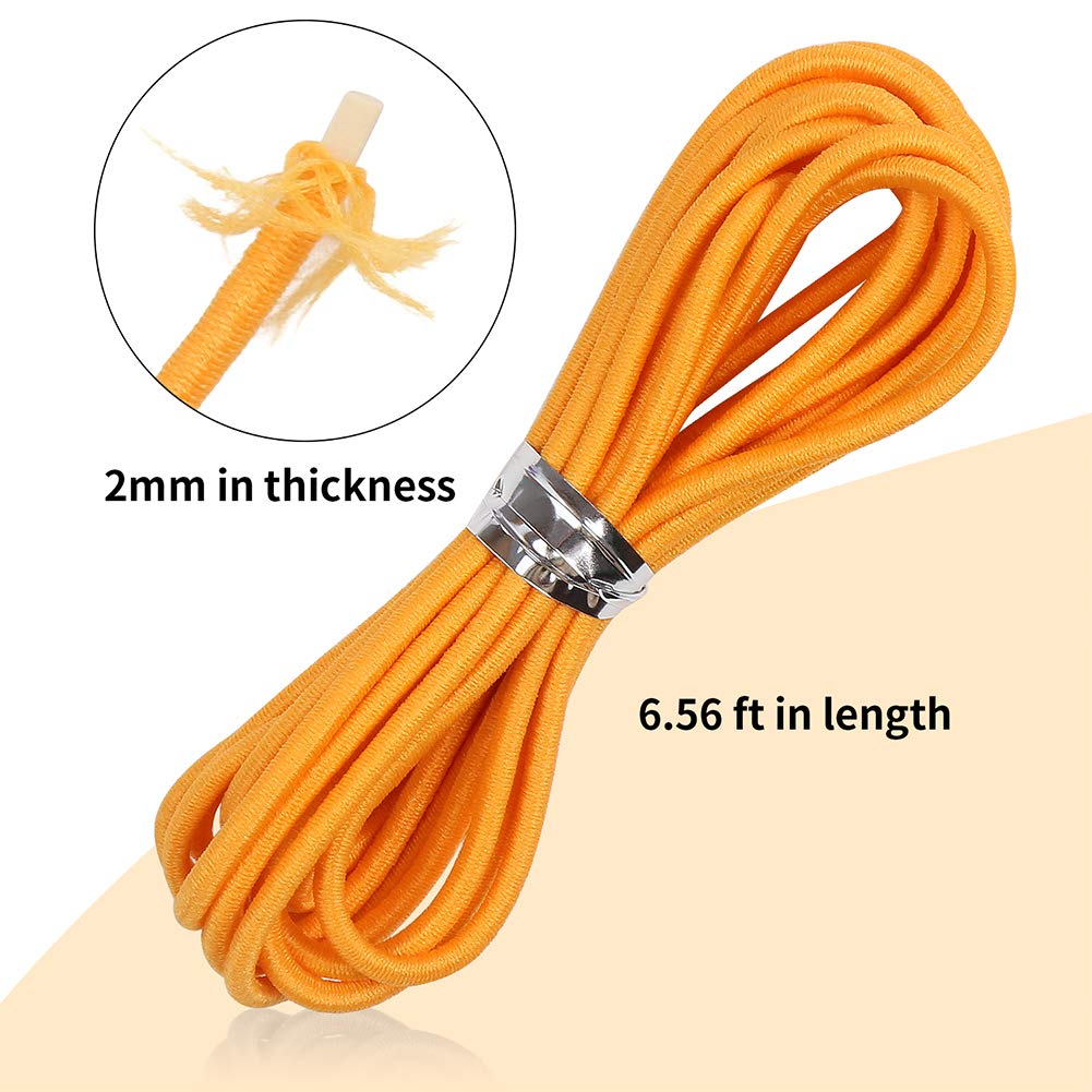 32 Yards 2mm Elastic Band Cord Bracelet String Rubber Rope 15 Colors 6.6ft/pcs for Bracelet,Beading,Jewelry Making by CCINEE