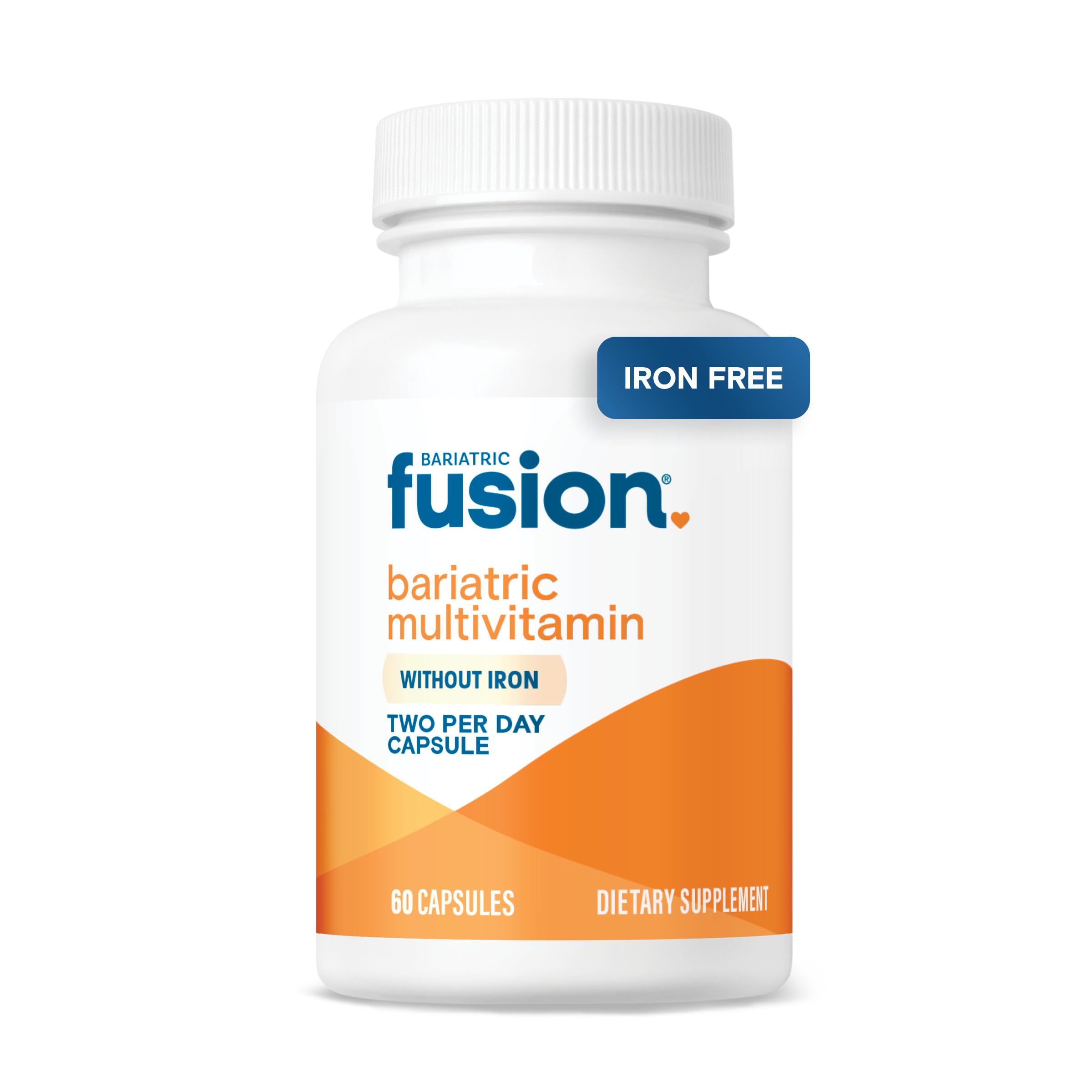 Bariatric Fusion Bariatric Multivitamin Without Iron | 1 Per Day | Post Surgery Patients | Iron Free Vitamin for Gastric Bypass and Sleeve Gastrectomy | Easy to Swallow Capsules | One Month Supply
