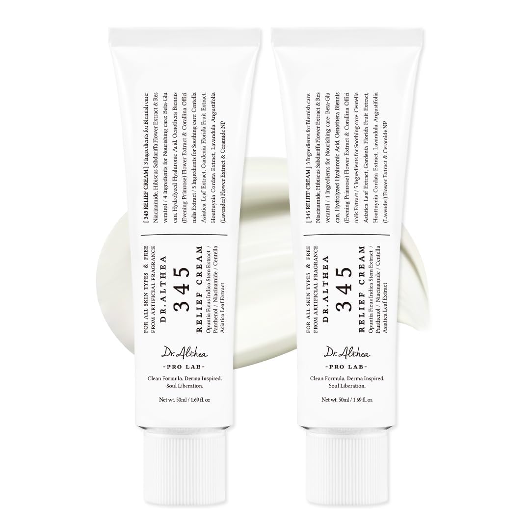 Buy now Dr.Althea 345 Relief Cream, Daily Face Moisturizer, Blemish Relief Care, Soothing Recovery & Moisture, Korean Vegan Skin Care for All Skin Types, 1.69 Fl Oz (Pack of 1) 1.69 Fl Oz (Pack of 2) at indiglob india