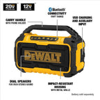 Buy now DEWALT 20V MAX Bluetooth Speaker, 100 ft Range, Durable for Jobsites, Phone Holder Included, Lasts 8-10 Hours with Single Charge (DCR010) at indiglob india