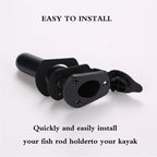 2 Pack Kayak Deck Flush Mount Fishing Rod Holders and Cap Cover for Boat, Canoe and Tackle Accessory Tool