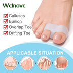 Buy now Welnove Pack of 12 Bunion Corrector, Toe Separators with 2 Loops, Big Toe Spacer Suitable for Bunion and Overlap Toe (White) at indiglob india
