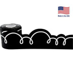 Teacher Created Resources Black with White Squiggles Die-Cut Rolled Border Trim - 50ft - Decorate Bulletin Boards, Walls, Desks, Windows, Doors, Lockers, Schools, Classrooms, Homeschool & Offices