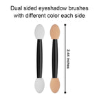 Cuttte 120PCS Disposable Eye Shadow Applicators Sponge with Container | 2.44' Length Dual Sides Eyeshadow Brushes, Eye Makeup Sponges, Chrome Nail Powder Applicators, Black