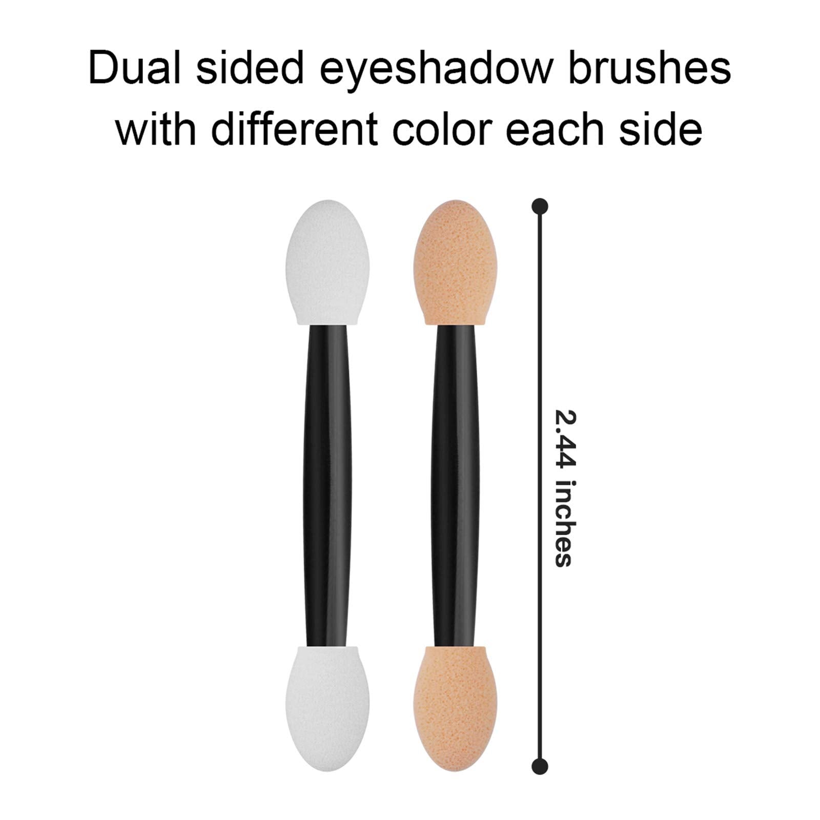 Cuttte 120PCS Disposable Eye Shadow Applicators Sponge with Container | 2.44' Length Dual Sides Eyeshadow Brushes, Eye Makeup Sponges, Chrome Nail Powder Applicators, Black