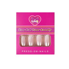 Buy now EchiQ Pearl Shine Glossy Fake Nails Shimmer White Square French Nail Ombre Faux Ongles Gradient Medium Fingernails with Gluetabs at indiglob india