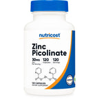 Nutricost Zinc Picolinate 30mg, 120 Capsules - Gluten Free and GMO-Free