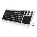 Buy now Arteck 2.4G Wireless Touch TV Keyboard with Easy Media Control and Built-in Touchpad Mouse Solid Stainless Ultra Compact Full Size Keyboard -Connected Computer, Smart TV, HTPC at indiglob india