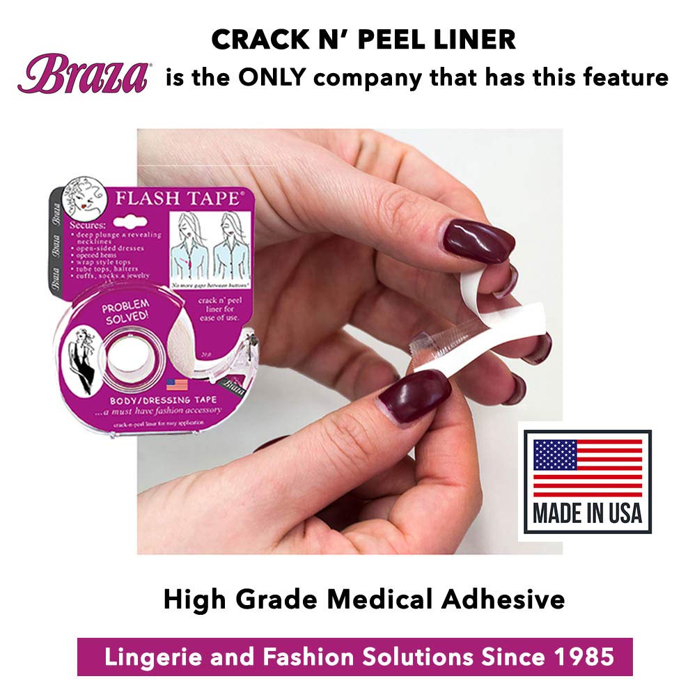 Buy now Braza Flash Tape - Double Sided Clear Adhesive Clothing, Fabric and Body Tape - 60 ft at indiglob india