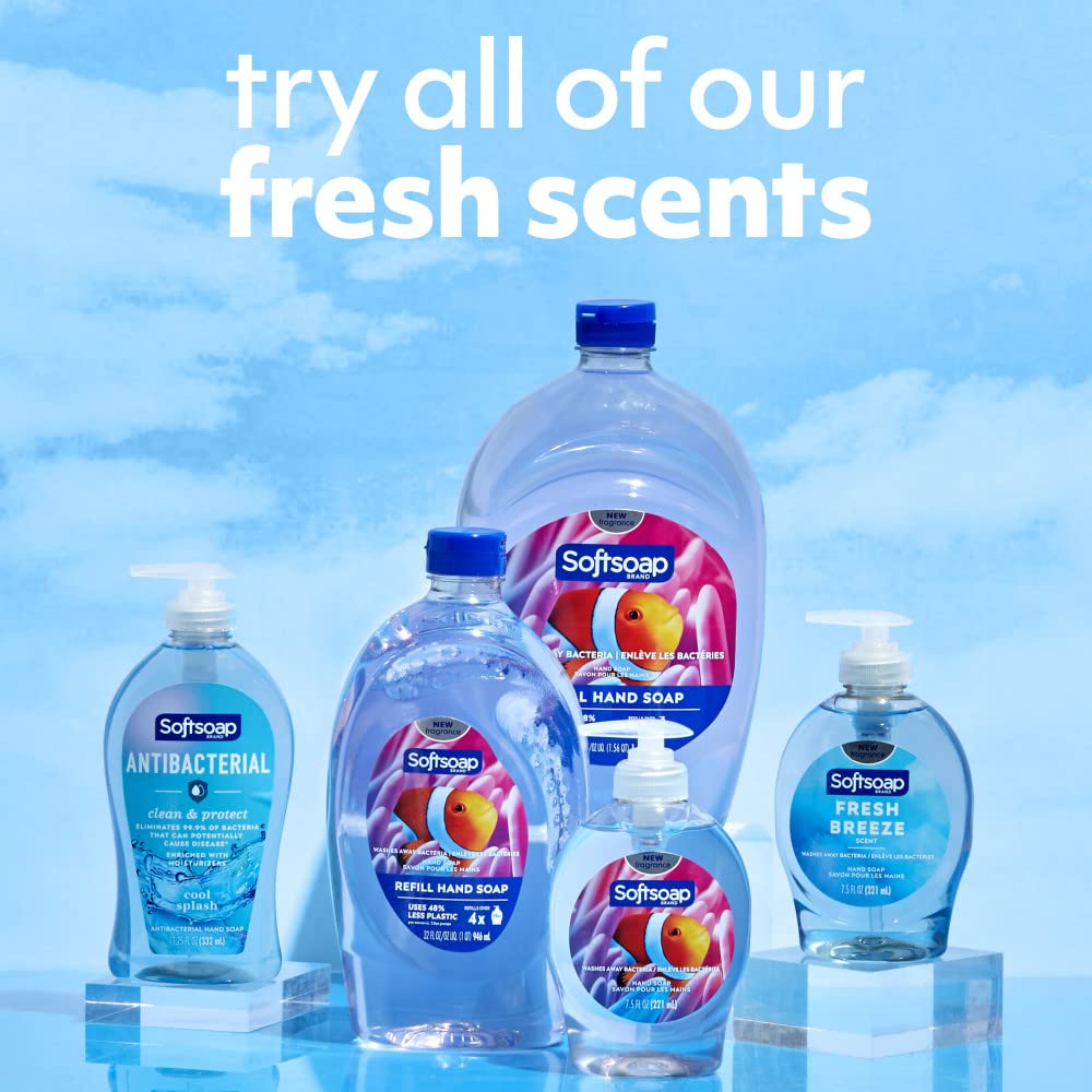 Softsoap Liquid Hand Soap, Fresh Breeze - 7.5 Fl Oz (Pack of 6) | Paraben-Free, Phthalate-Free, Washes Away Germs, Bathroom Hand Soap, Kitchen Hand Soap, Daily Handwashing, Gentle on Hands