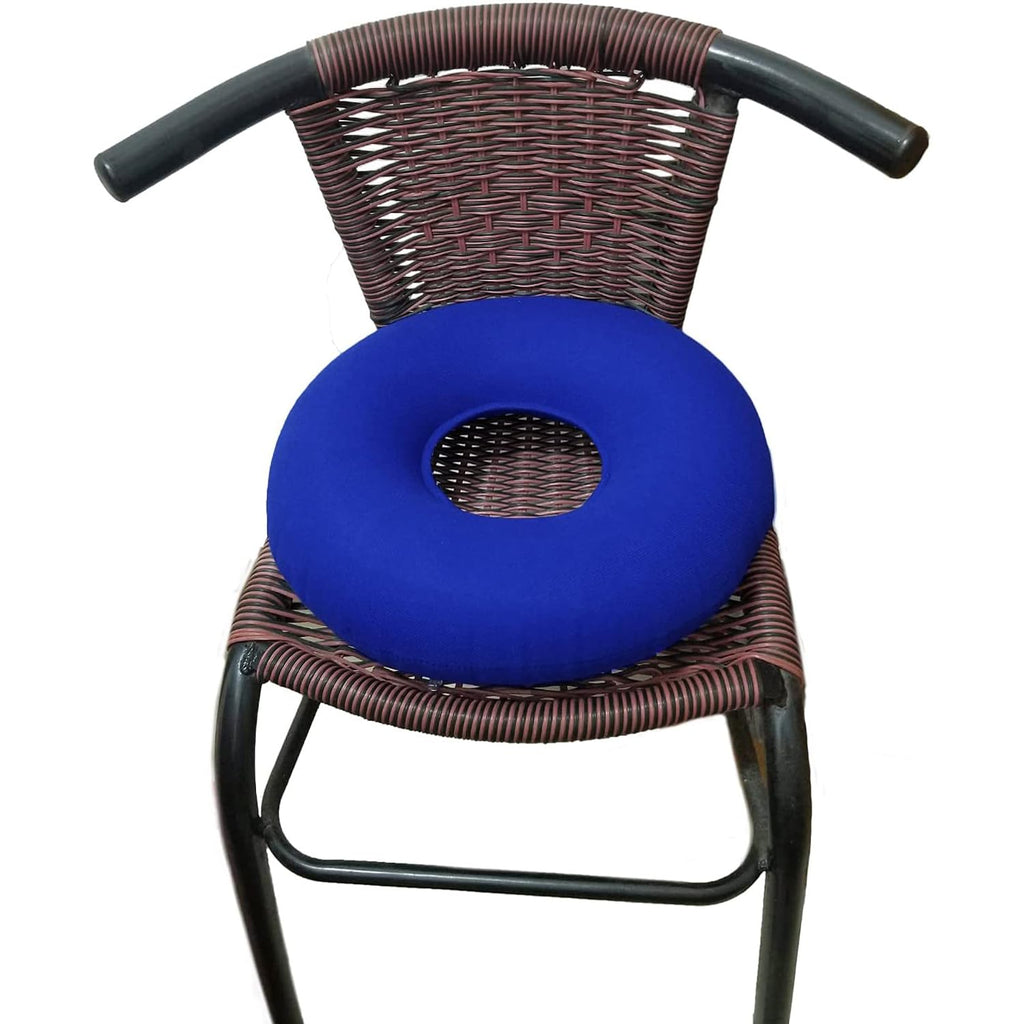 2 Pack Donut Pillow, Inflatable Donut Cushion for Tailbone Pain,Hemorrhoid Seat Cushion, Round Wheelchairs Seat Cushion for Home, Car or Office Chair (15" Dark Blue & Light Blue)