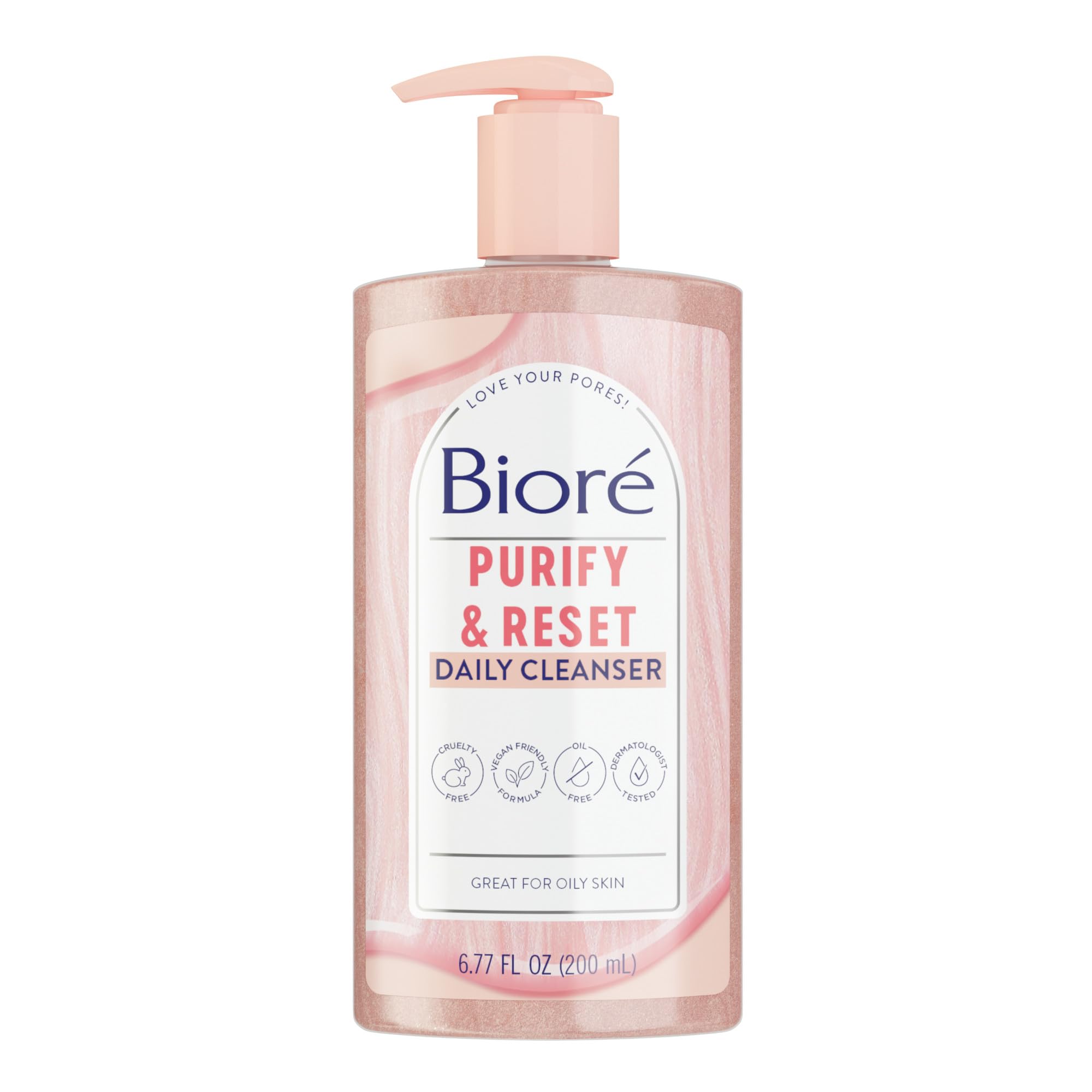 Buy now BiorÃ© Rose Quartz + Charcoal Daily Purifying Cleanser, Oil Free Facial Cleanser Energizes Skin, Dermatologist Tested and Cruelty Free, 6.77 oz at indiglob india